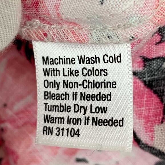 SALE! KIM ROGERS 100% Linen Button Down Top Size Petite Medium - Picture 6 of 6